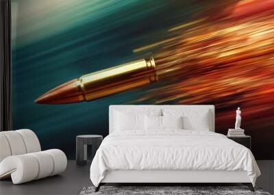 A flying bullet with a blurry background Wall mural