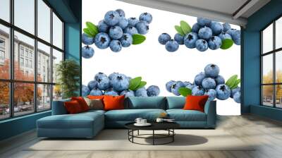 blueberry, isolated on white background, full depth of field Wall mural