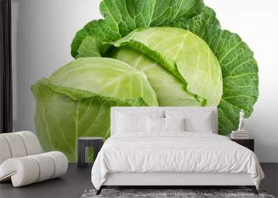 cabbage isolated on white background, clipping path, full depth of field Wall mural