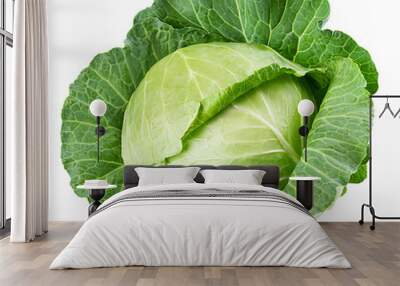 cabbage isolated on white background, full depth of field Wall mural