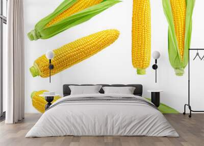 corn ear, isolated on white background, full depth of field Wall mural