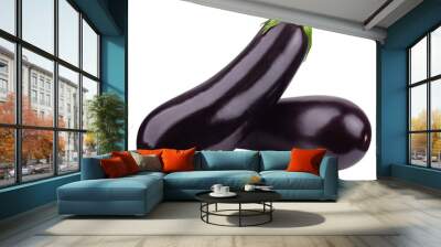 Eggplant isolated on white background, full depth of field Wall mural