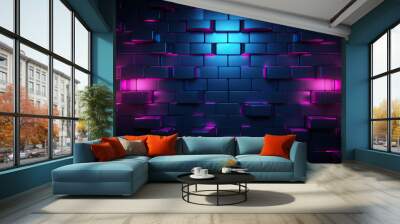 Futuristic gaming abstract background with glowing lines for wallpaper Wall mural