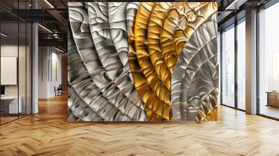 Gold and silver metallic surface pattern for background Wall mural