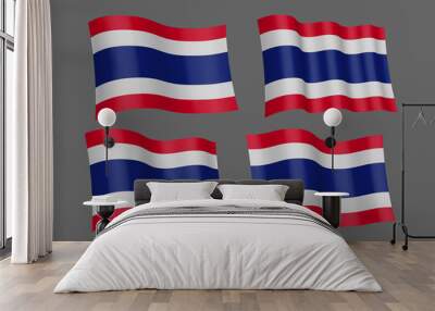 Waving flag of Thailand Wall mural