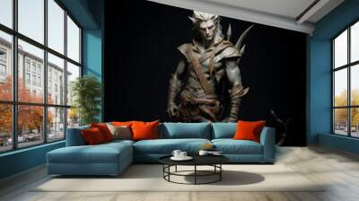 Isolated 3D medieval male elf  Wall mural