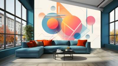 Minimalist geometric gradient color shapes for background  Wall mural