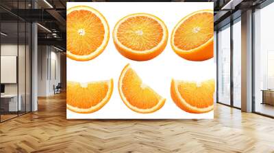 orange slice isolated on white background, clipping path, full depth of field Wall mural