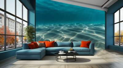 Patterns of sand ripples on the underwater seabed, with their sinuous curves and shifting textures  Wall mural