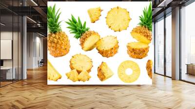 pineapple isolated on white background, full depth of field Wall mural