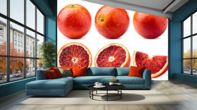 red blood orange, isolated on white background, clipping path, full depth of field Wall mural