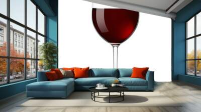 red Wine in glass isolated on white background, full depth of field Wall mural