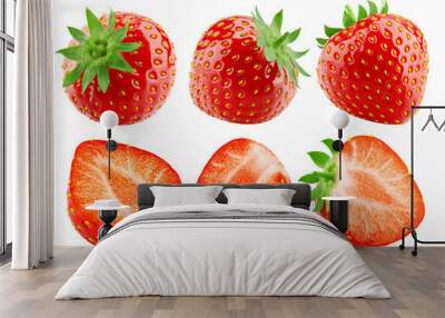 strawberry isolated on white background, full depth of field Wall mural