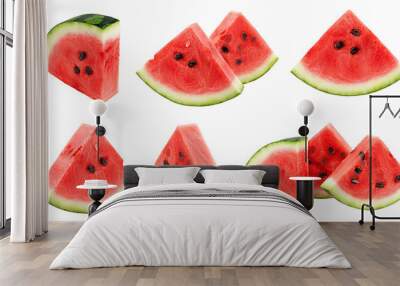 Watermelon isolated on white background, full depth of field Wall mural