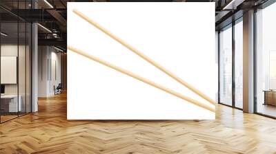 wooden Chopsticks isolated on white background, full depth of field Wall mural