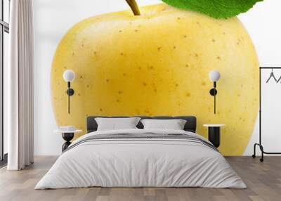 yellow apple isolated on white background, clipping path, full depth of field Wall mural