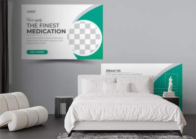 Creative modern   health medical business postcard design with vector format. Wall mural