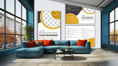 Modern corporate business bi fold business brochure design template. Wall mural