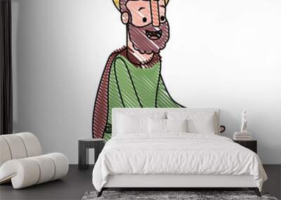 apostle of Jesus on knees praying character vector illustration design Wall mural