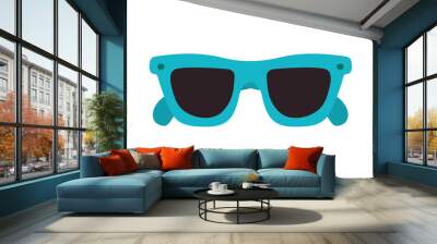 blue sunglasses illustration Wall mural