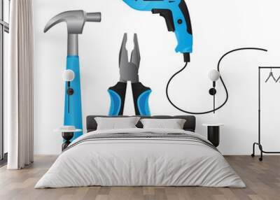 blue tools Wall mural