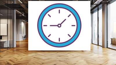 Clock line and fill style icon design, Time tool watch second deadline measure countdown and object theme Vector illustration Wall mural