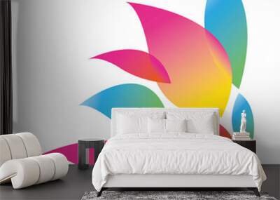 colorful silhouette with abstract petals vector illustration Wall mural