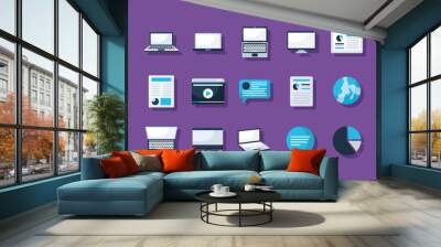 fifteen laptops items Wall mural