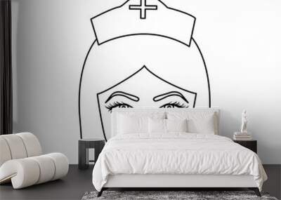 figure face nurce icon image, vector illustration desig Wall mural