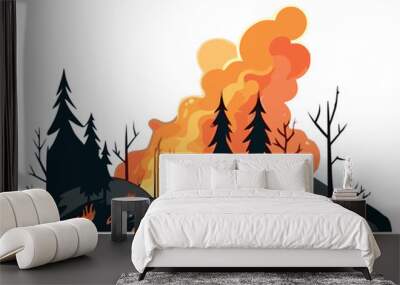 forests burning design Wall mural