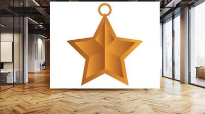 happy merry christmas golden star decoration Wall mural