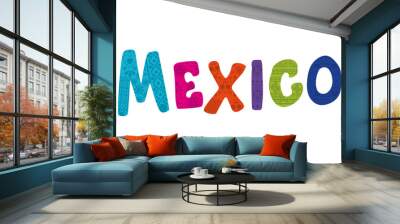 mexico lettering over a white background Wall mural