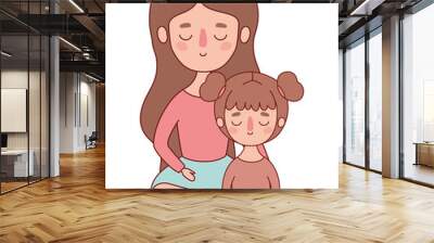 Mother with daughter vector design Wall mural