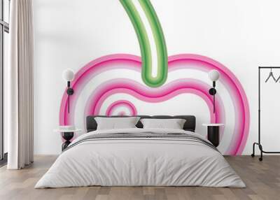 neon cherry design Wall mural