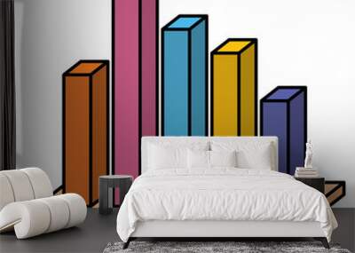 statistics bars isolated icon Wall mural