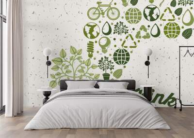 think green design Wall mural