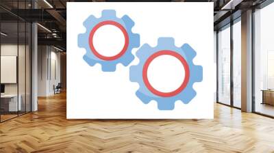 two blue gear Wall mural