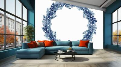 Watercolor illustreation. Christmas fir tree wreath 4 Wall mural