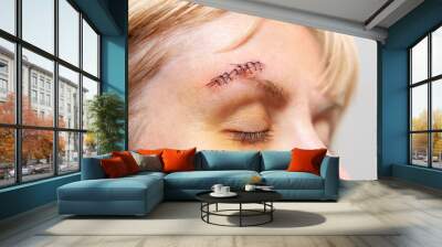 seam on a woman face Wall mural