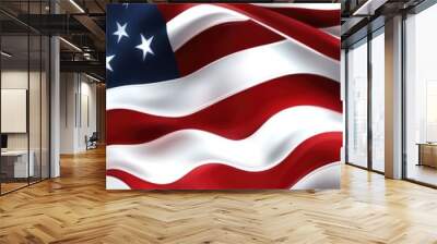 American flag background, waving American flag pattern. Wall mural