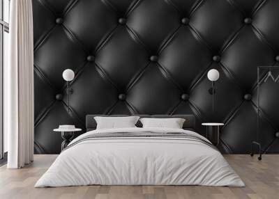 Black leather background with a diamond pattern. Wall mural