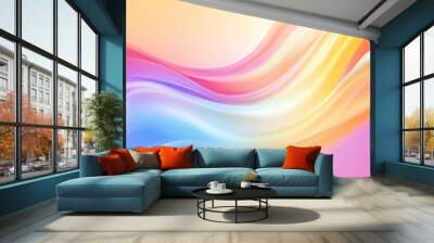 Colorful background with soft curves and gradients, creating an abstract and artistic wallpaper design. Wall mural