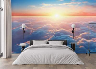 sunrise time above the clouds  Wall mural