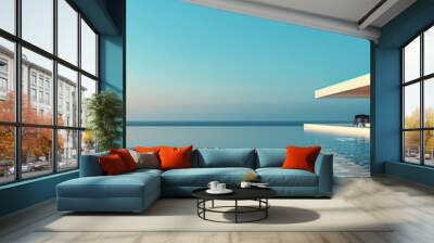 Vacation villa in modern style. Wall mural