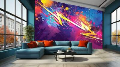 Vector flat comic style background with explosion Wall mural