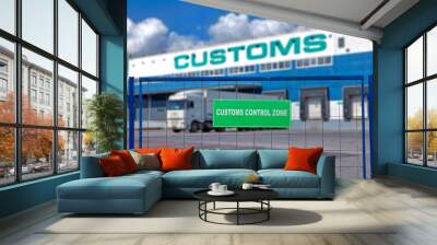 Bonded warehousing  customs services. Wall mural