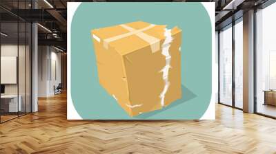 Vector Damaged Goods Icon.

A vector illustration icon of a badly damaged cardboard delivery box. Concept for damaged goods. Wall mural