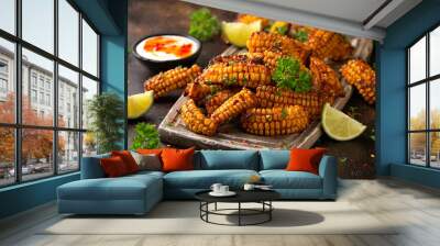 Corn ribs vegan vegetarian Plant based food concept Wall mural