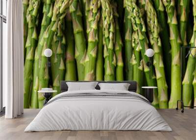 Fresh raw green asparagus. Healthy, tasty food Wall mural