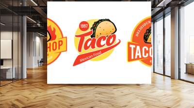 taco mexican food logo template Wall mural